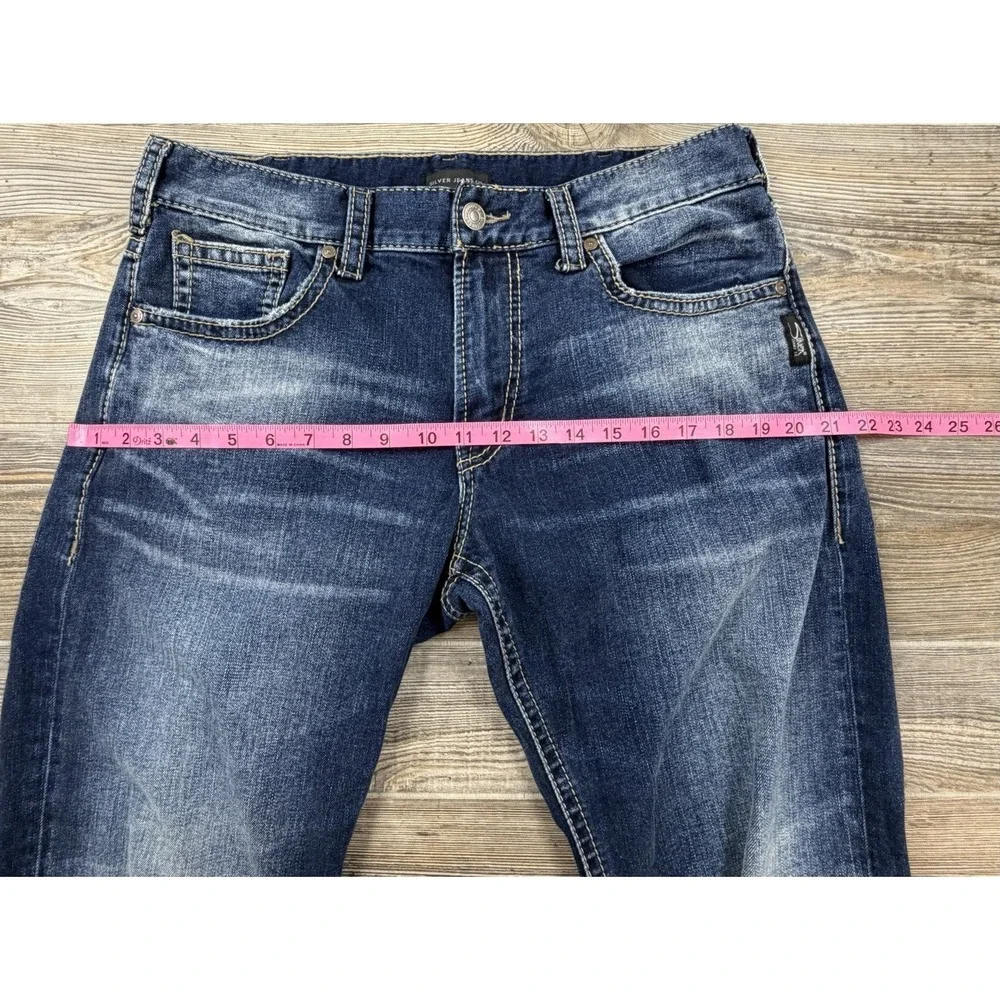 Silver Jeans Co Zac Jeans Mens 32x32 FITS 34x32 Straight Stretch Denim Blue